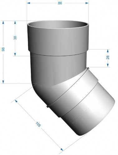PREMIUM Коліно 45° (шоколад) #2