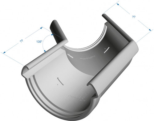 LUX Кутовий елемент 135° (пломбір) #2