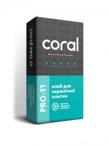 Клей для керамической плитки Coral PRO-11 #1
