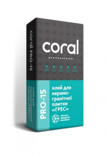 Клей для керамогранитной плитки "Грес" Coral PRO 15 #1