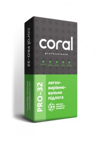 Армированная легковыравнивающаяся смесь Coral PRO 32 #1